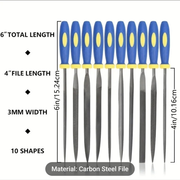 Set of 10 carbon steel files - Picture 2 of 4